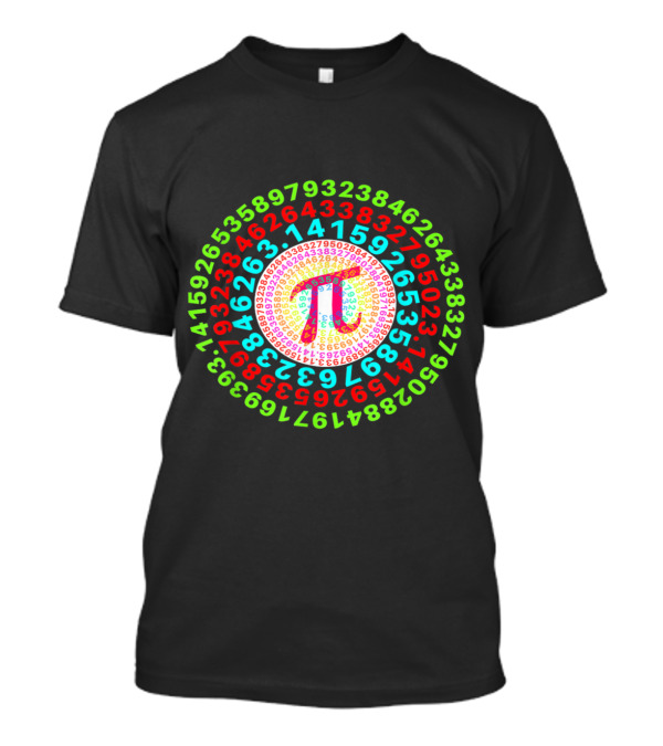 Captain Pi Superhero Shield Math Pi Day Spiral Numbers T-Shirt