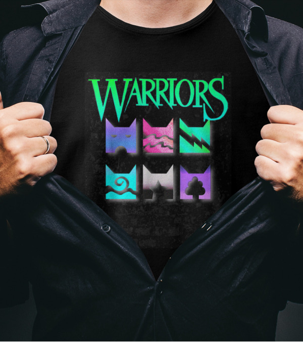 Warriors Cats Neon Symbols For Book Readers T-Shirt