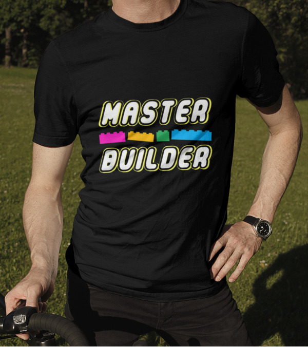 Master Builder Funny Brick Wall Colorful Blocks T-Shirt