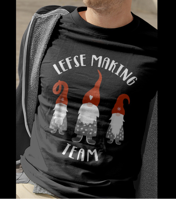 Lefse Making Team Tomte Gnome Scandinavian Holiday T-Shirt