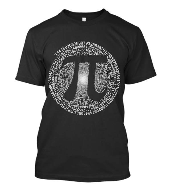Pi Symbol Surrounded By Numerical Sequence Spiral T-Shirt