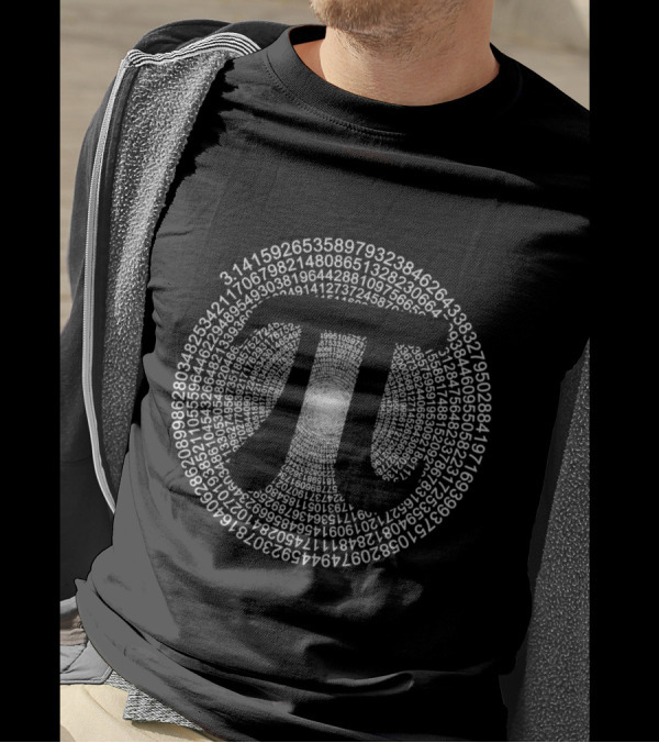 Pi Symbol Surrounded By Numerical Sequence Spiral T-Shirt