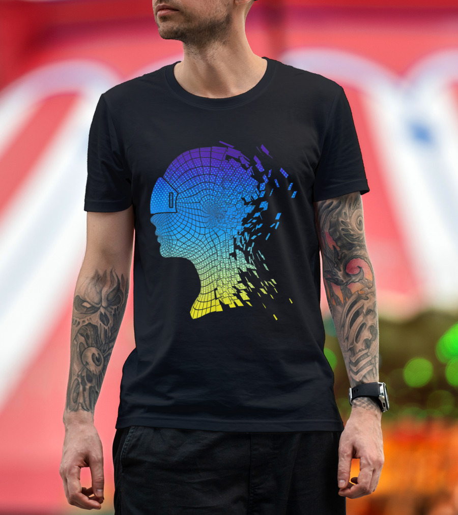VR Virtual Reality Headset Futuristic Digital Transition for Geeks Gamers and Nerds T-Shirt