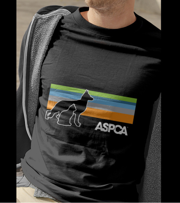 ASPCA Silhouette Dog Cat Stripes T-Shirt