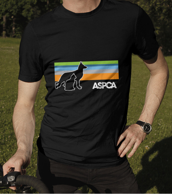 ASPCA Silhouette Dog Cat Stripes T-Shirt