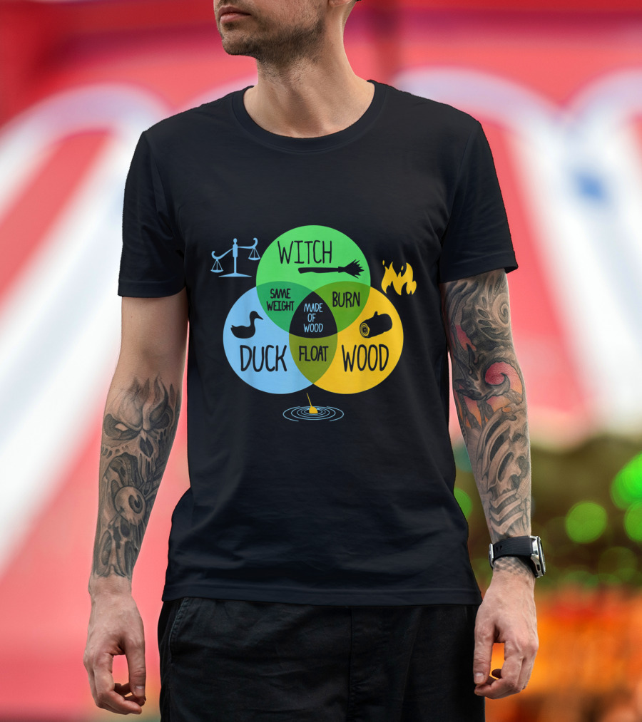 Witch Duck Same Weight Burn Made of Wood Float T-Shirt