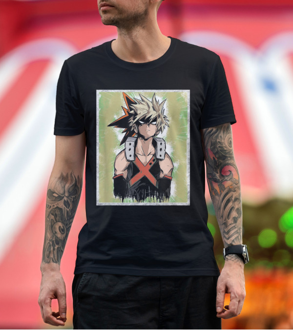 Premium T-Shirt: Bakugou Katsuki Explosive Hero My Hero Academia Anime Character T-Shirt Bakugou Katsuki Explosive Hero My Hero Academia Anime Character T-Shirt