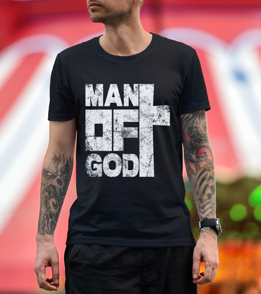 Man of God Cross Letter T-Shirt