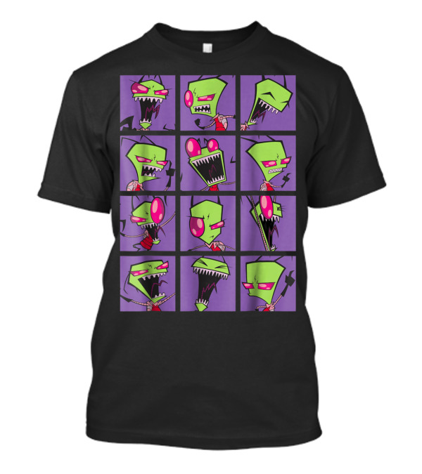 Nickelodeon Invader Zim Purple Freak Out Faces Collage T-Shirt