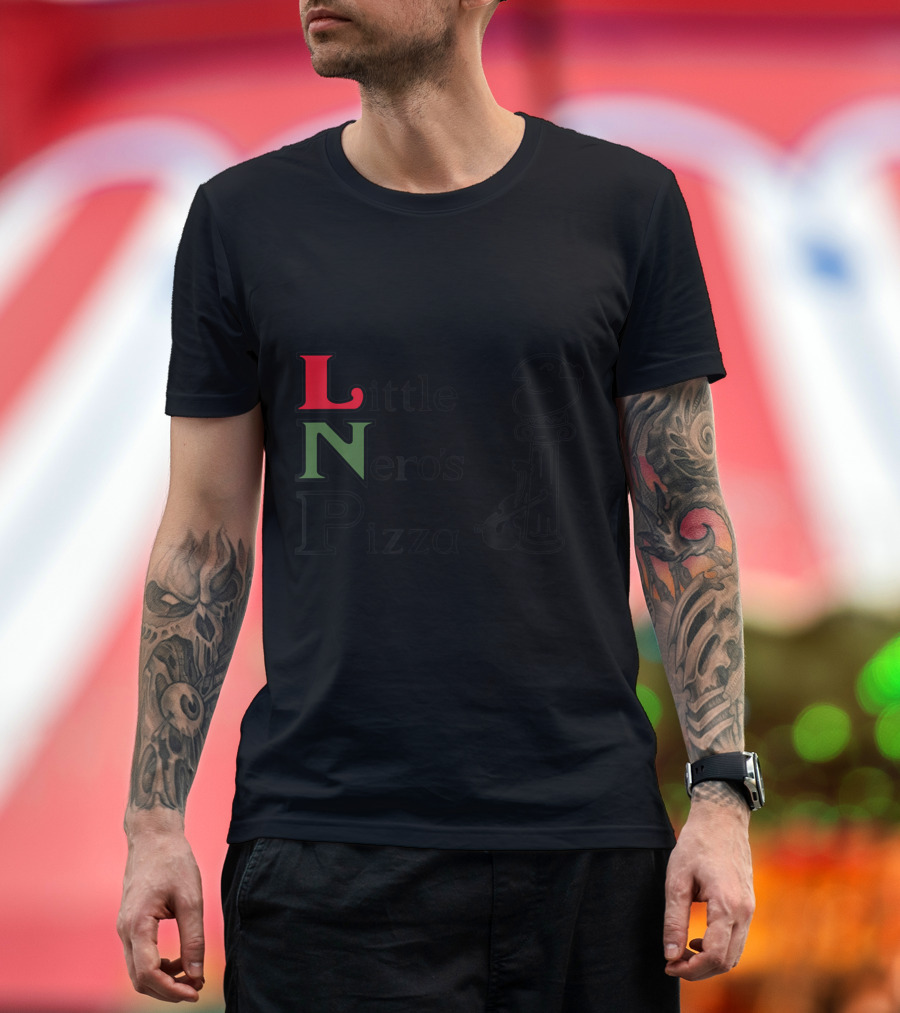 Little Nero's Pizza LNP Column and Cartoon T-Shirt