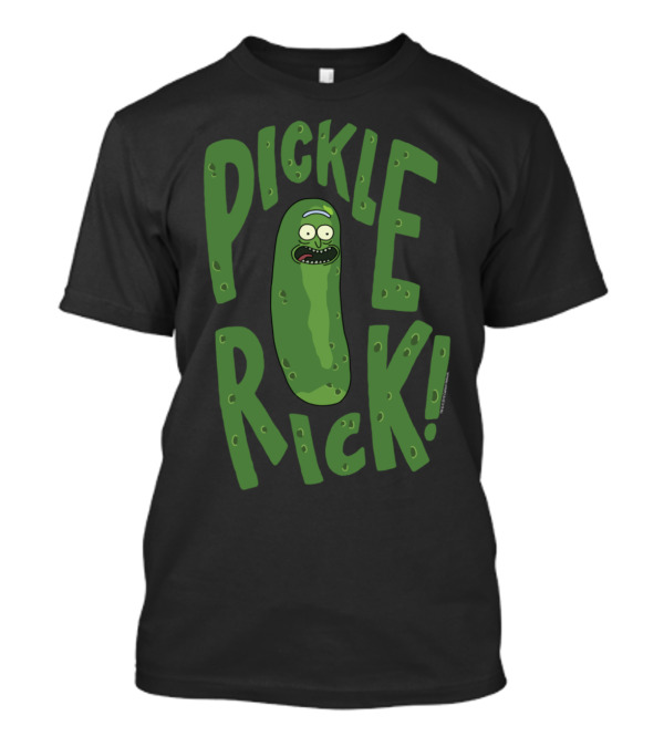 Rick And Morty Pickle Rick Face Warts Classic Pickle Text T-Shirt