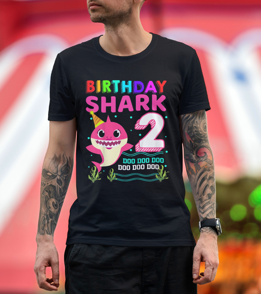 Birthday Shark 2 Doo Doo Doo 2nd Birthday T-Shirt