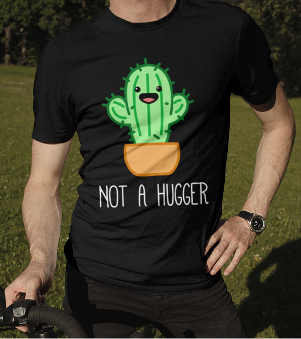 Cute Kawaii Cactus Not A Hugger Meme T-Shirt