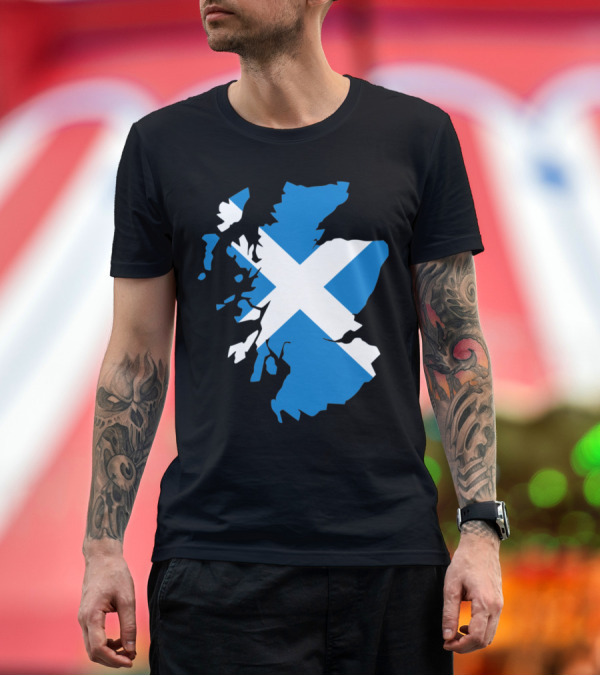 Premium T-Shirt: Scotland Map Flag Saltire T-Shirt Scotland Map Flag Saltire T-Shirt