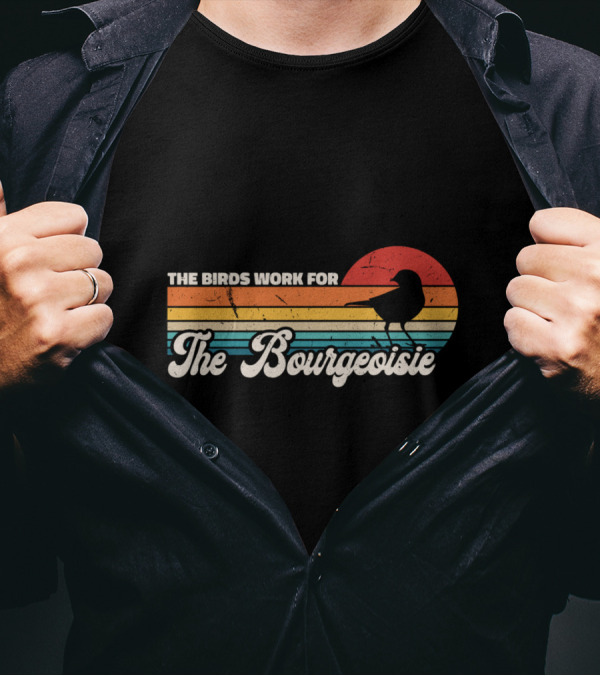 The Birds Work For The Bourgeoisie Retro Sunset T-Shirt