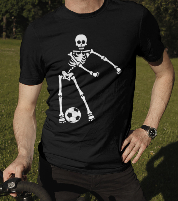 Flossing Skeleton Soccer Dance With Ball T-Shirt