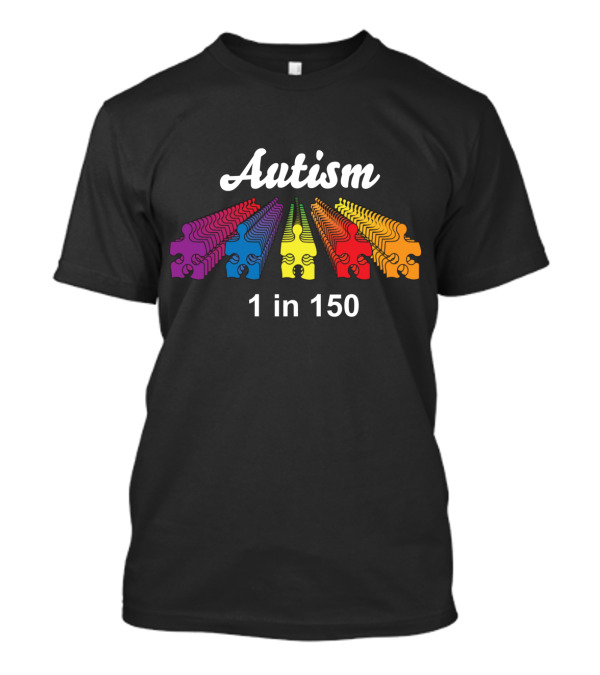 Autism 1 In 150 Puzzle Pieces Rows T-Shirt