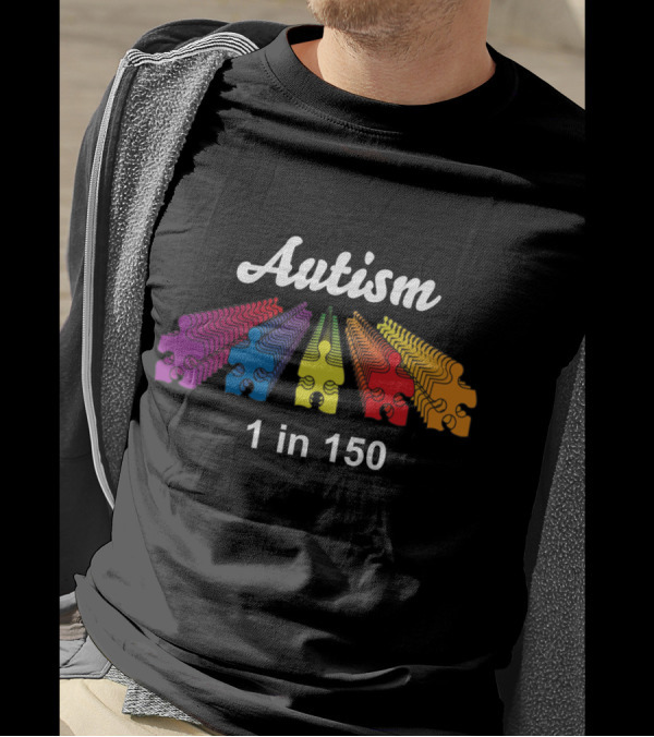 Autism 1 In 150 Puzzle Pieces Rows T-Shirt