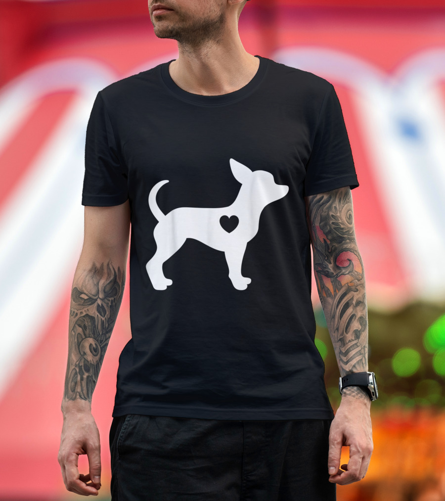 I Love My Chihuahua Heart Shadow Design for Chihuahua Lover T-Shirt