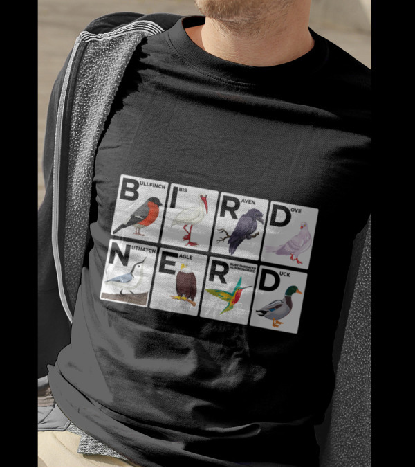 BULLFINCH IBIS RAVEN DOVE NUTHATCH EAGLE RUBY-THROATED HUMMINGBIRD DUCK BIRD NERD T-Shirt