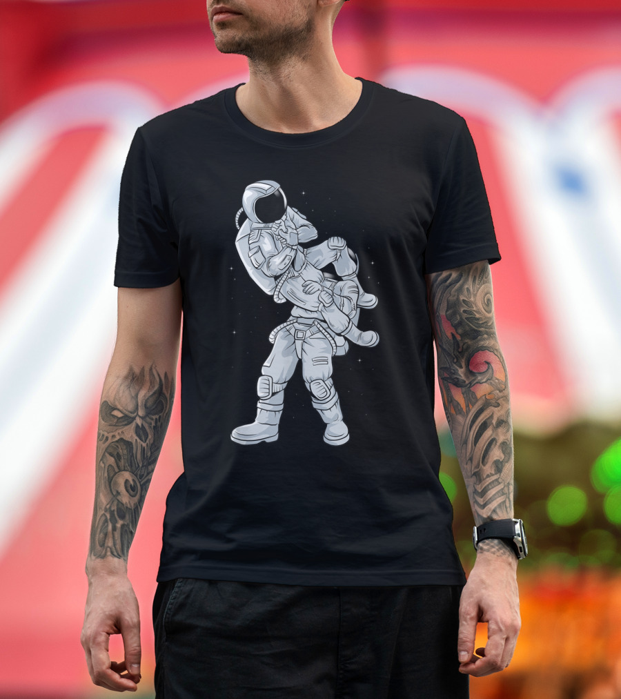 Galaxy BJJ Astronaut Flying Armbar Jiu Jitsu Combat T-Shirt