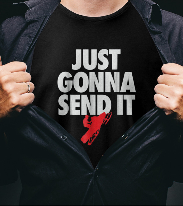 Just Gonna Send It Snowmobile Jumper In Action T-Shirt