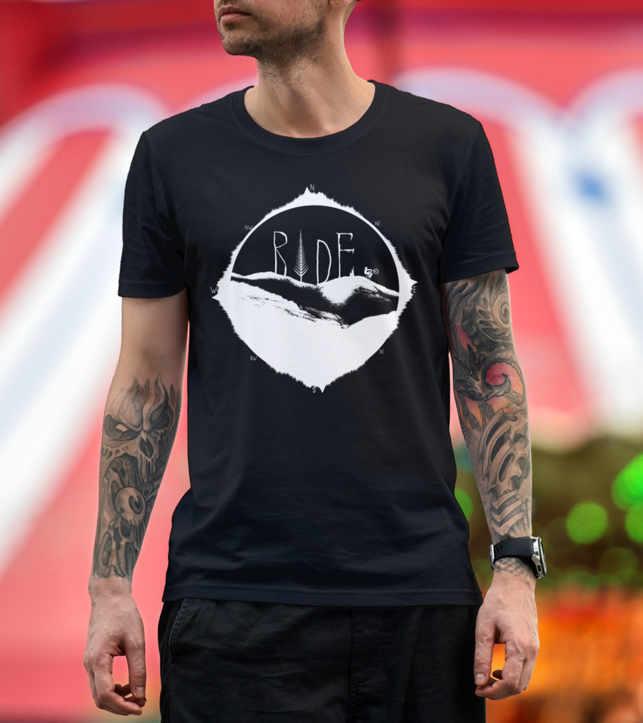 Ride Compass Nature Mountain Biker T-Shirt