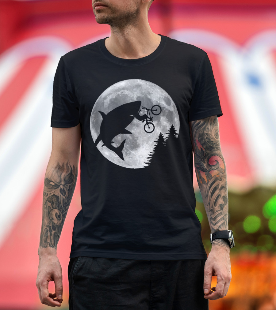 Sharks in the Sky Bicycle Moon T-Shirt