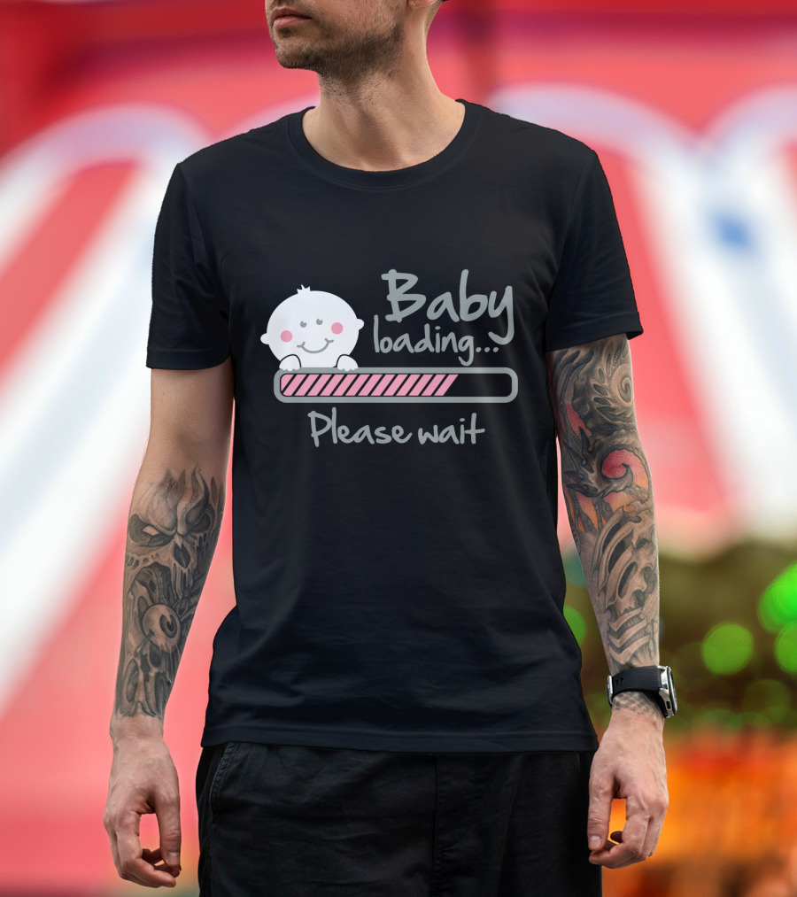 Baby Loading Please Wait Smiling Infant Graphics T-Shirt