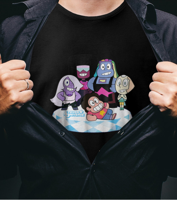 Steven Universe Group Shot Of All Gems Characters On Diamond Platform T-Shirt