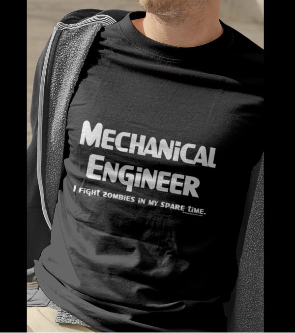 Mechanical Engineer I Fight Zombies In My Spare Time T-Shirt