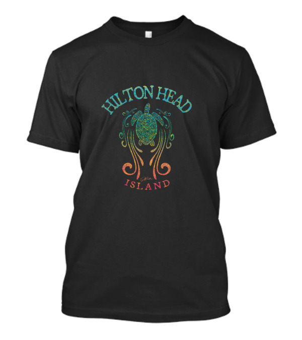 Hilton Head Island Sea Turtle Art With Colorful Flowing T-Shirt