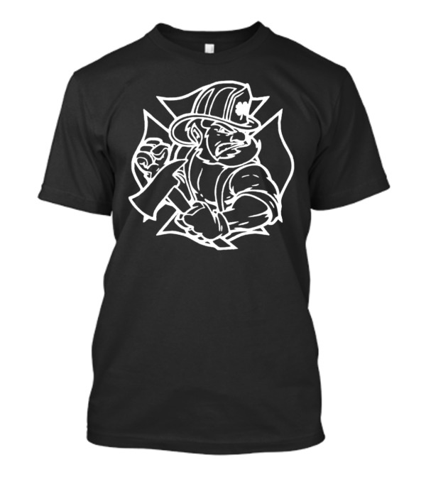 Customized Irish Firefighter With Shamrock And Axe Emblem T-Shirt