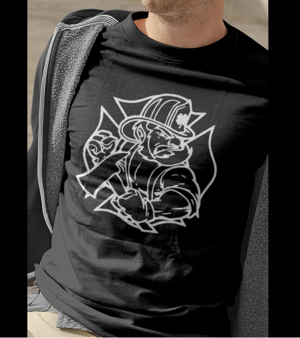 Customized Irish Firefighter With Shamrock And Axe Emblem T-Shirt