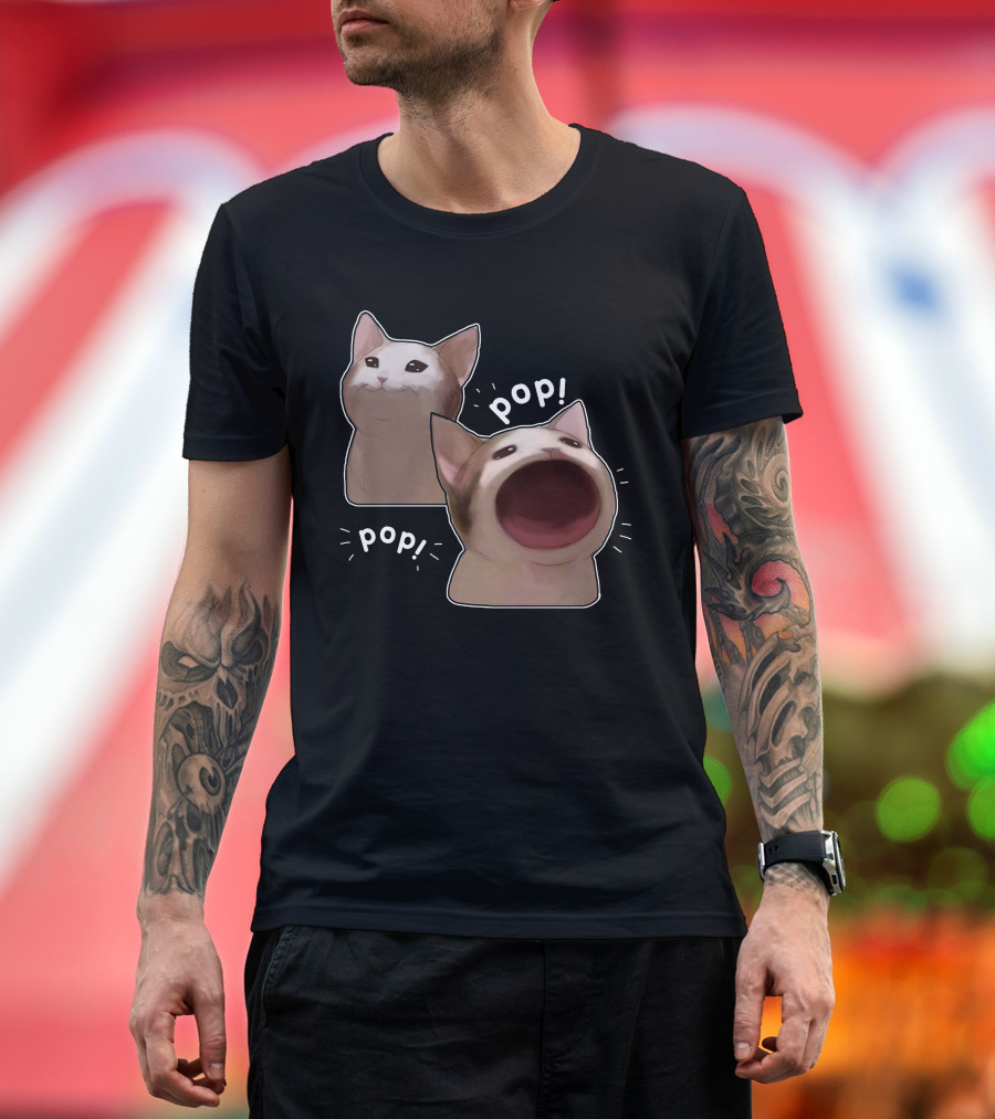 Pop Cat Meme Funny Pop T-Shirt