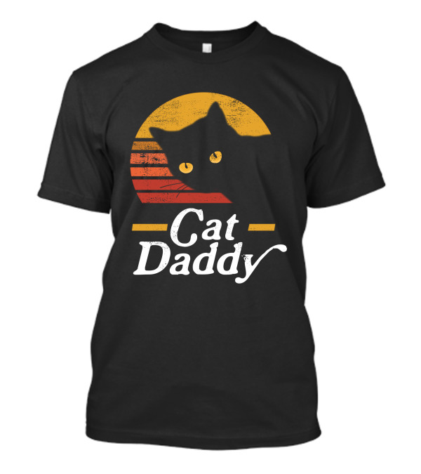 Cat Daddy Eighties Retro Sunset Style Cat T-Shirt