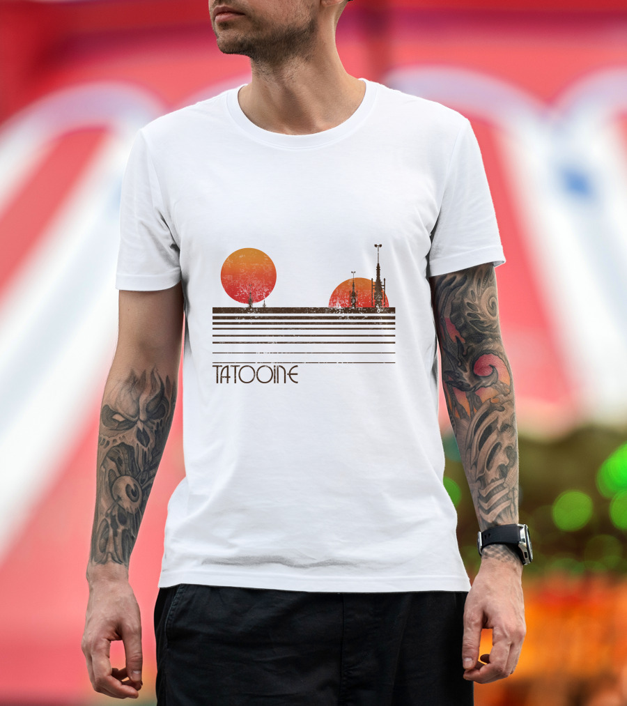 Visit Tatooine Twin Suns Retro Travel T-Shirt