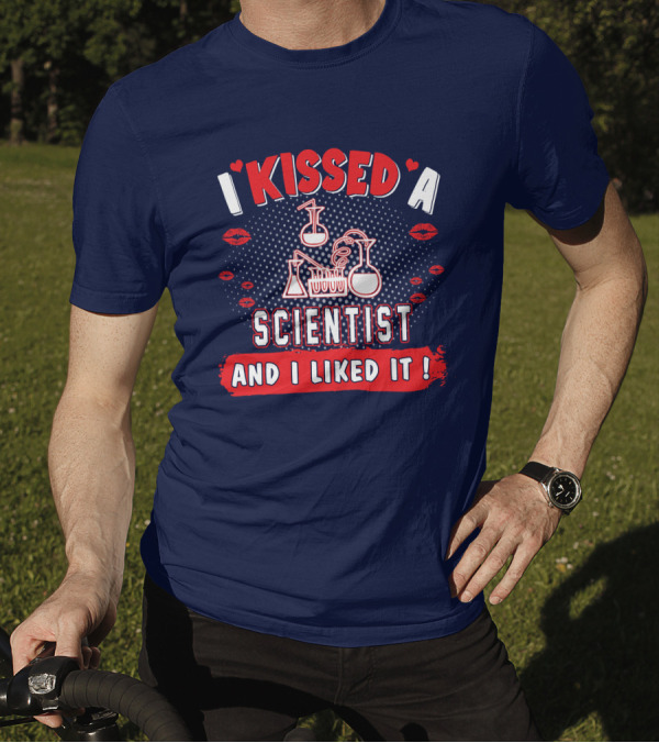 I Kissed A Scientist And I Liked It Beakers Chemical Reaction Kisses T-Shirt