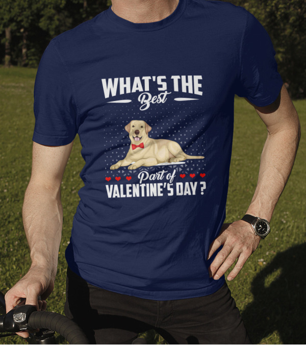 What's The Best Part Of Valentine's Day Labrador Retriever Bow Tie Hearts T-Shirt