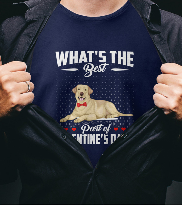 What's The Best Part Of Valentine's Day Labrador Retriever Bow Tie Hearts T-Shirt