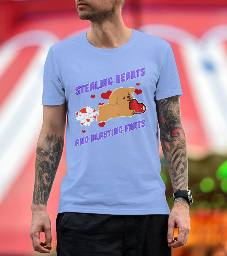 STEALING HEARTS AND BLASTING FARTS WITH POODLE HEARTS AND FARTS T-Shirt