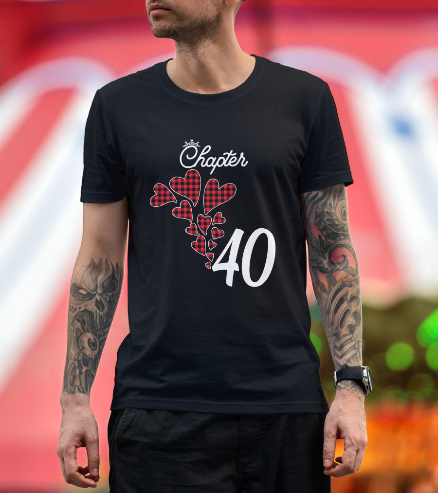 Chapter 40 Buffalo Plaid Hearts T-Shirt