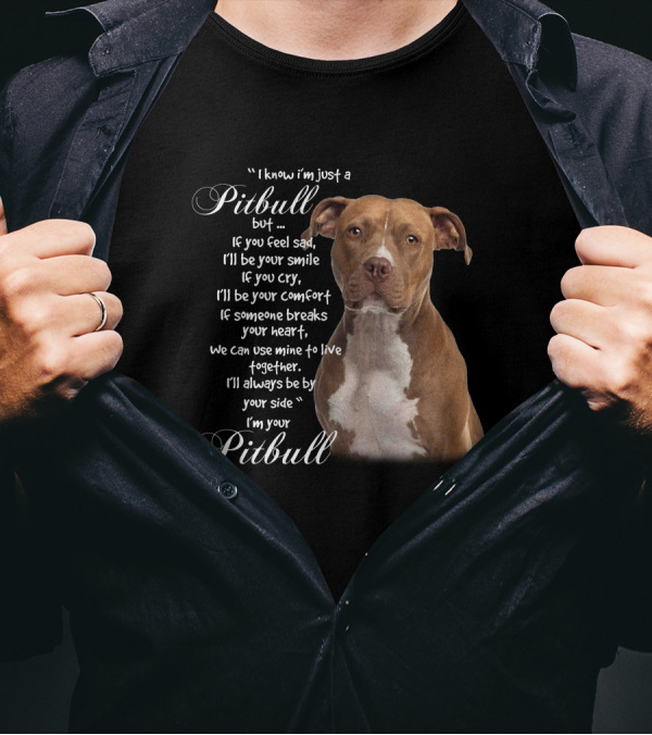 I Know I'm Just A Pitbull But If You Feel Sad I'll Be Your Smile Your Comfort Your Heart I'm Your Pitbull T-Shirt