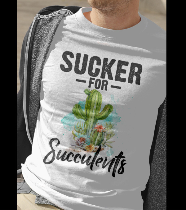 Sucker For Succulents Cactus Watercolor Art RD Cactus T-Shirt
