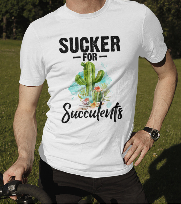Sucker For Succulents Cactus Watercolor Art RD Cactus T-Shirt