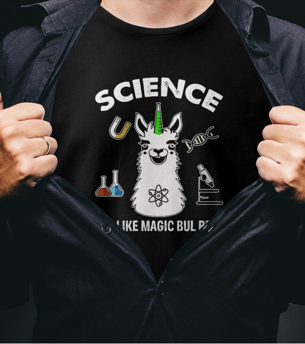 Science Llama It's Like Magic But Real With Atom And DNA T-Shirt