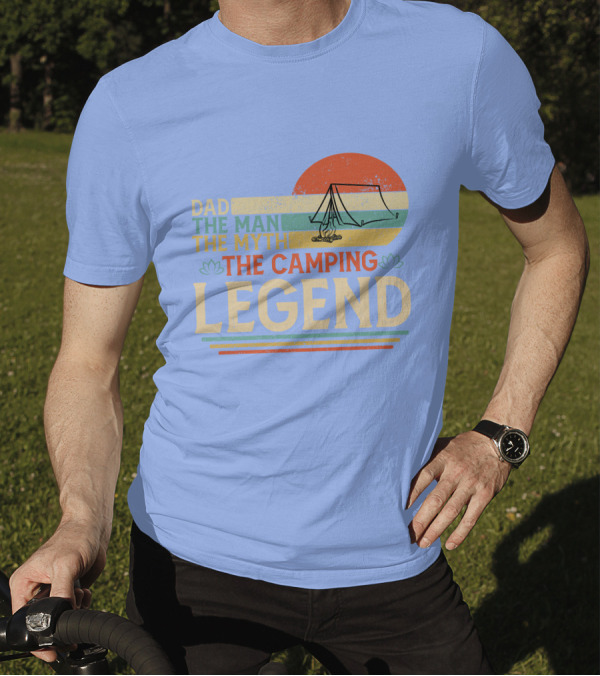 Dad The Man The Myth The Camping Legend Retro Tent T-Shirt