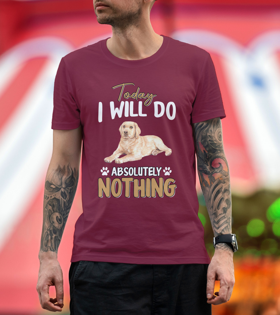 RD Golden Retriever Today I Will Do Absolutely Nothing T-Shirt