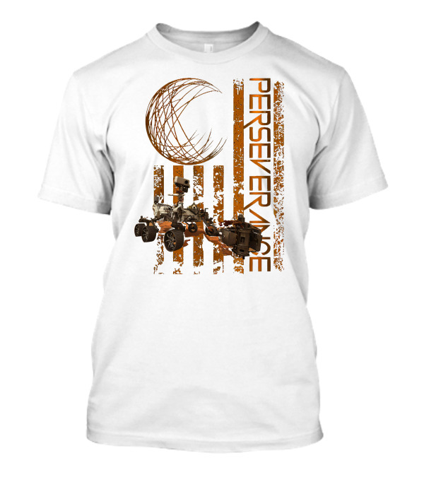 Perseverance Mars Rover And American Flag Elements T-Shirt