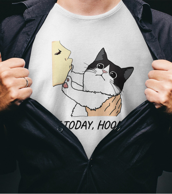 Not Today Hooman Funny Chonky Cat Resisting Cuddles T-Shirt